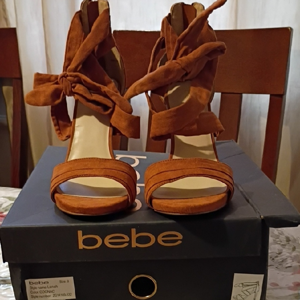 Bebe Women's Brown Strappy Heels